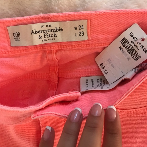 Coral Abercrombie Skinny Jeans - Picture 3 of 5
